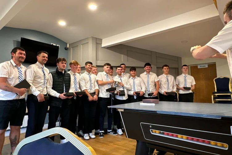 The Machynlleth squad at the awards evening