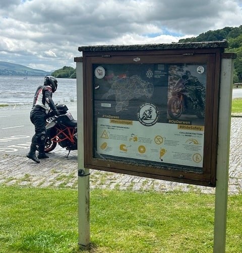 One of the posters, situated at Bala