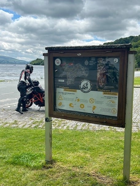 One of the posters, situated at Bala