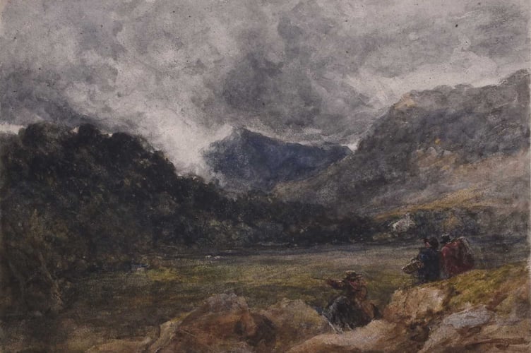 This David Cox watercolour, ‘Travellers in a Welsh valley’ sold for £4,400