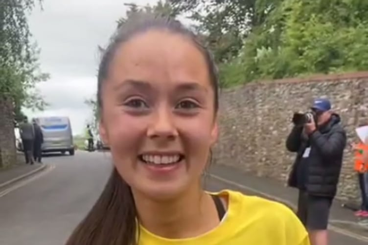 Polly Summers was awarded a yellow shirt at the Welsh Castles Relay