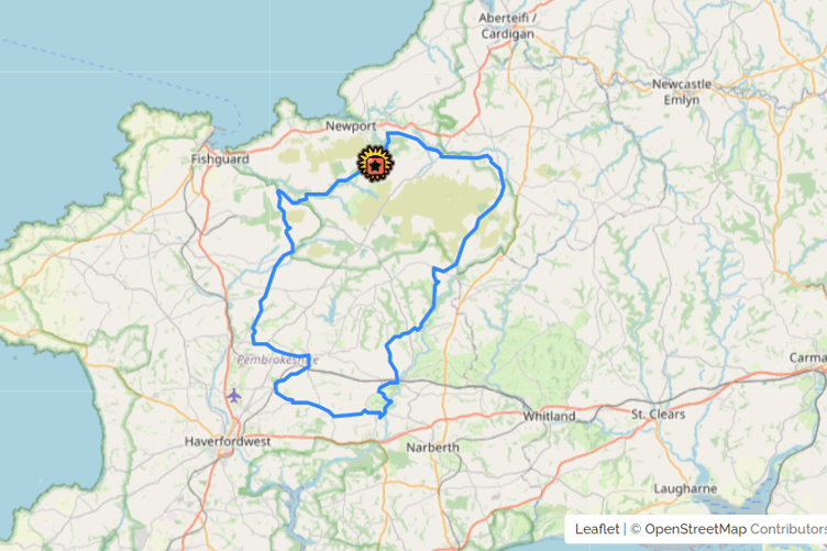 The Preseli Pirates 'raid' route this year
