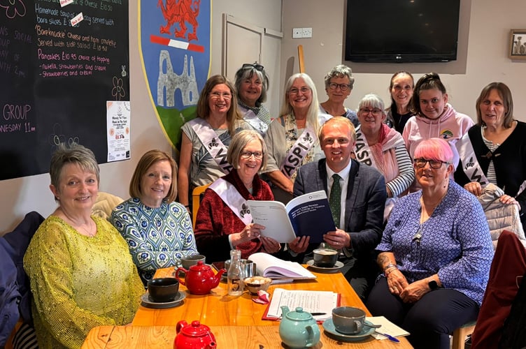 Ben Lake with WASPI campaigners in Newcastle Emlyn