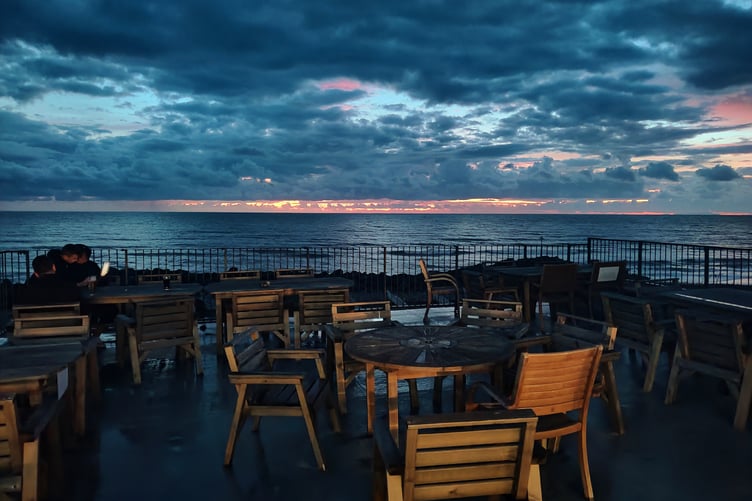 The view from Victoria Inn at sunset