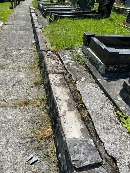 Police have launched an investigation after slates were stolen from the graveyard of a church in Llanwenog