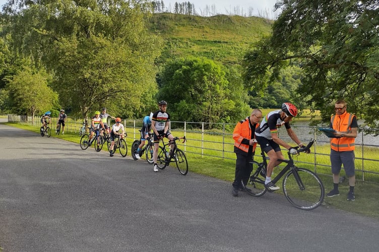 The start line for the Cwm Rheidol 10 mile course