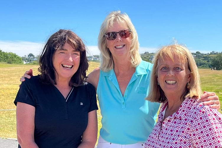 Elin Williams and Megan Jones with Debbie Allmey