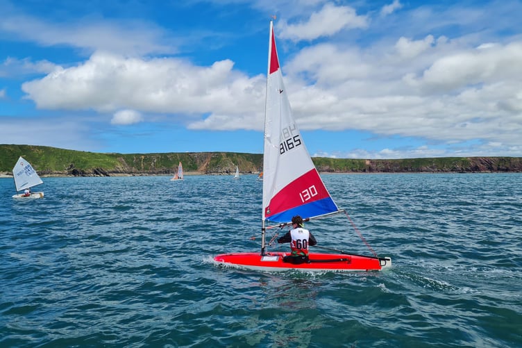 teffan sailing at the British Youth Sailing Regional Championship in Dale