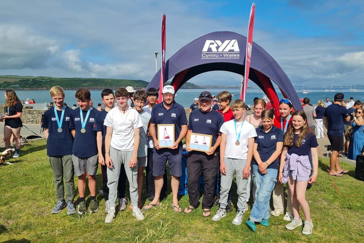 Steffan with his Welsh squad teammates and coaches Will Willet and Jonny Everett