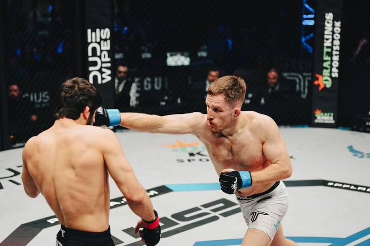 Tyler Vanosdell of Mission Bay Fly Fishing Co. fly fishes in Mission Bay in San Diego, California, on Friday, April 19, 2024. (Tim Kothlow)
