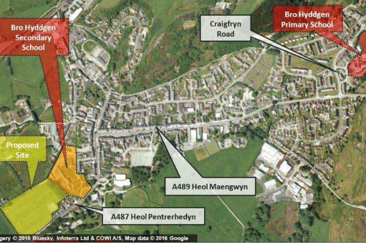 The plans are to develop a joint school, replacing the currently separate primary and secondary schools. They also include creating safe 'active travel' routes for students through the town to the new facility