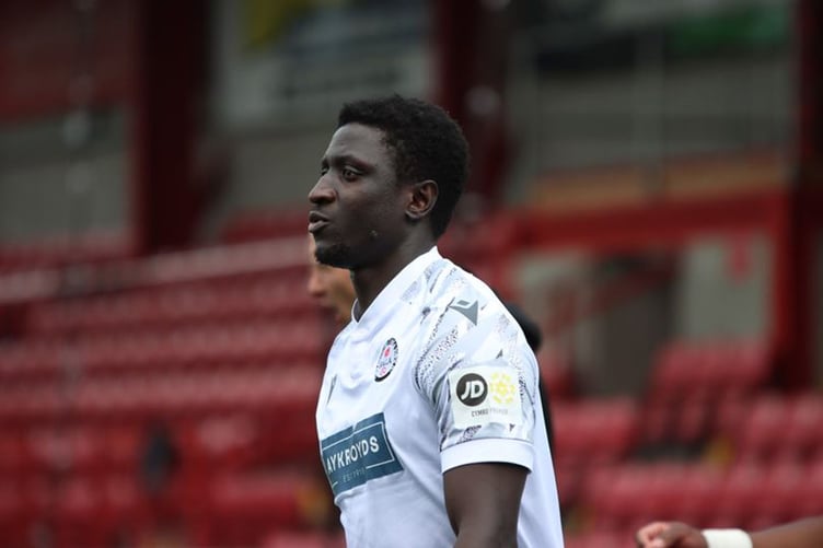 Lassana Mendes played his first game back in Bala colours