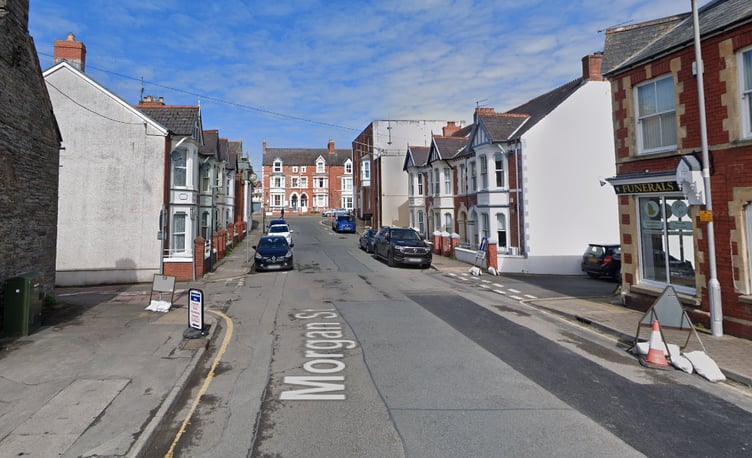 The junction between Pwllhai and Morgan Street in Cardigan