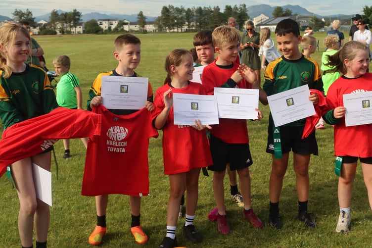 Ysgol Talsarnau with their certificates