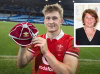 Josh 'flying the flag' for Aberystwyth Rugby Club