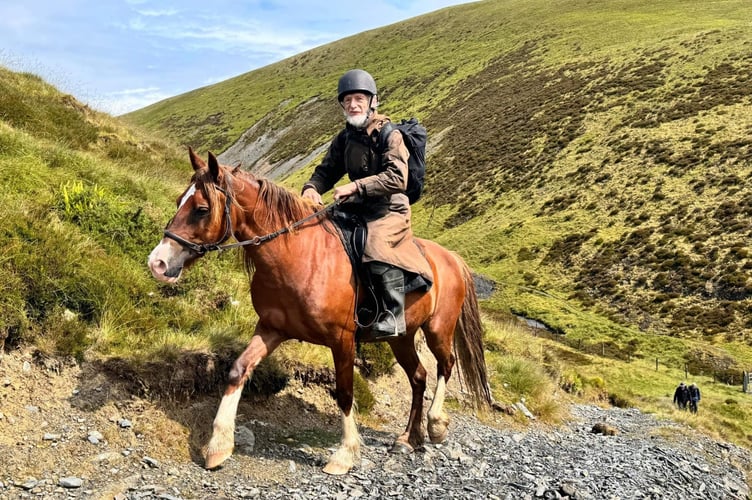 The protest even attracted a horse rider