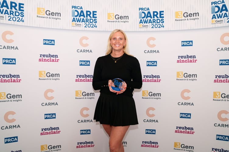 Amelia Stevens accepting her Professional of the Year award