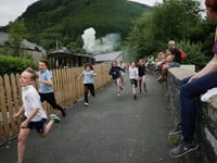Corris children take on steam train in annual school leavers race