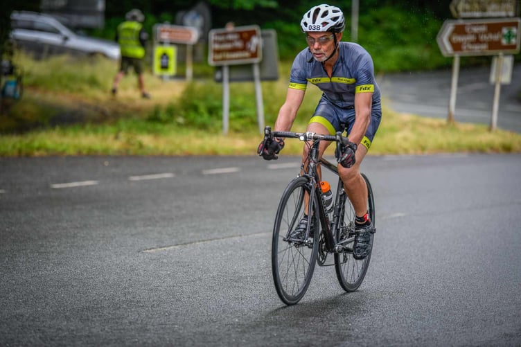 Damian on his bike at Llanrwst