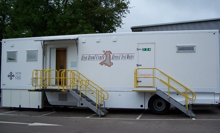Breast Test Wales mobile screening unit