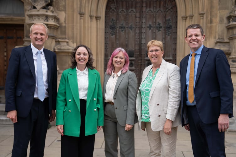 Ben Lake, Llinos Medi, Liz Saville Roberts, Ann Davies and Rhun ap Iorwerth