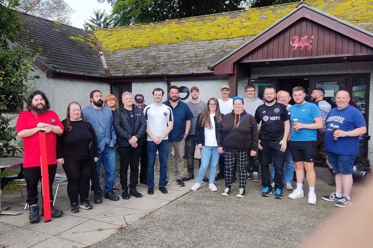 The pool players at Machynlleth Rugby Club