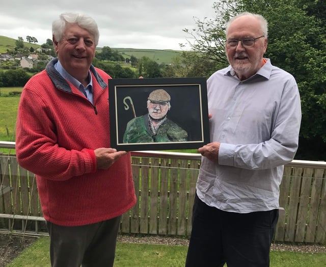 Wyn Mel donates painting of Dai Jones Llanilar 