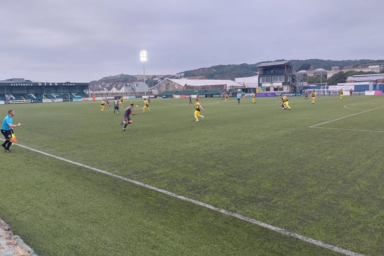 Aberystwyth in action against Briton Ferry at Park Avenue