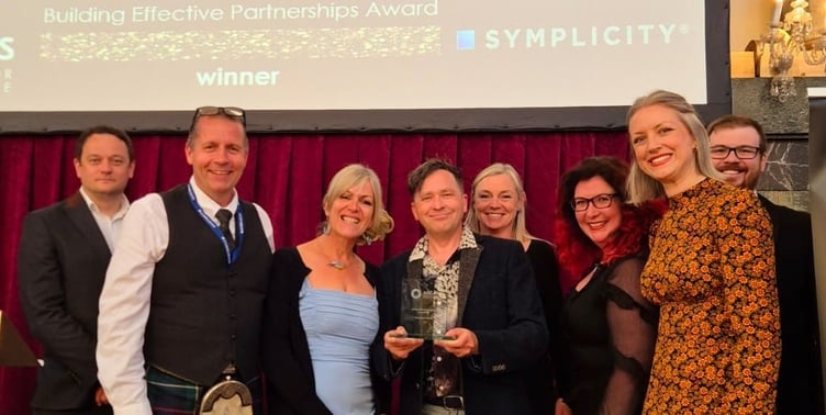 Members of Aberystwyth University’s Department of Careers and Employability receiving the Building Effective Partnerships Award at the Association of Graduate Careers Advisory Services Annual Conference