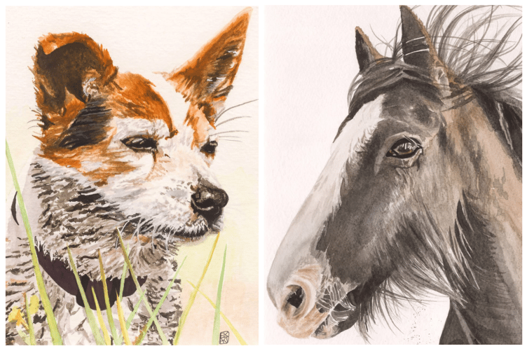 Two portraits completed for customers