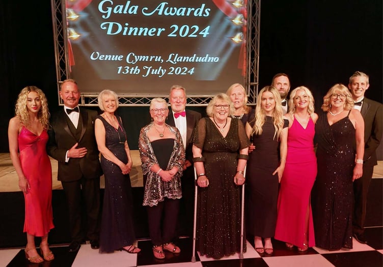 Members of Aberdyfi Players attending the NODA Gala awards ceremony in Llandudno.