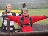 Ceredigion woman completes 13,000ft sky dive in memory of grandson
