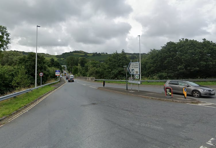 The entrance to Glanyrafon Industrial Estate
