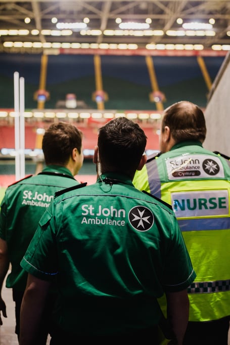 St John Ambulance Cymru volunteers