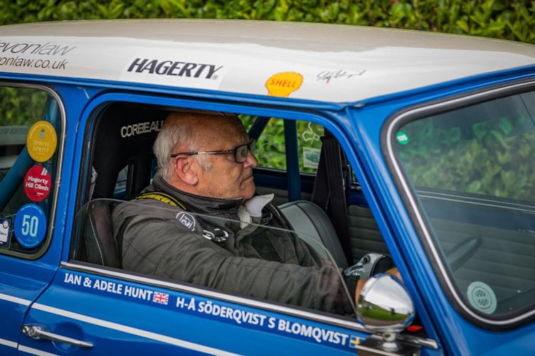 Stig Blomquist in his specially prepared 1964 Mini Cooper