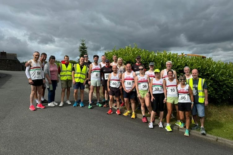 Sarn Helen Running Club members at the Brynteifi 10K