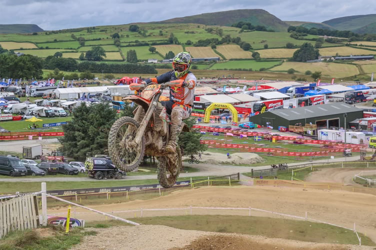 Rhys Evans from Newcastle Emlyn made the finish line on his KTM
