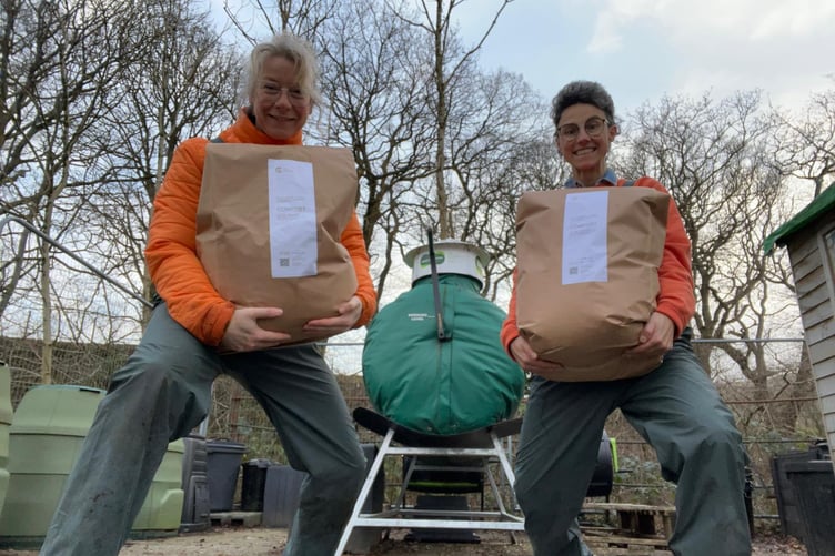 Steph and Ffin from Criw Compostio