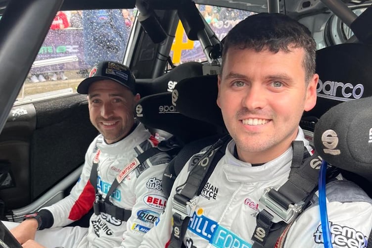Osian Pryce and co driver Rhodri Evans