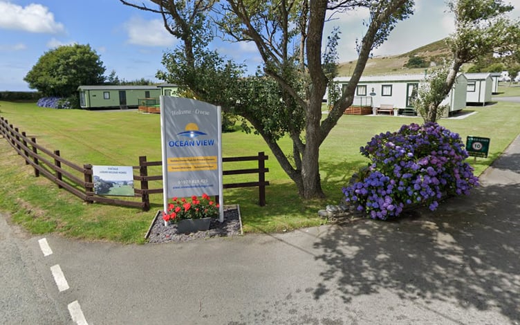 Ocean View caravan park in Clarach