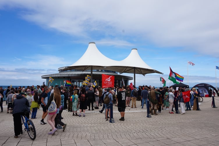 Close to 100 people showed up to counter a rumoured far-right gathering in the town