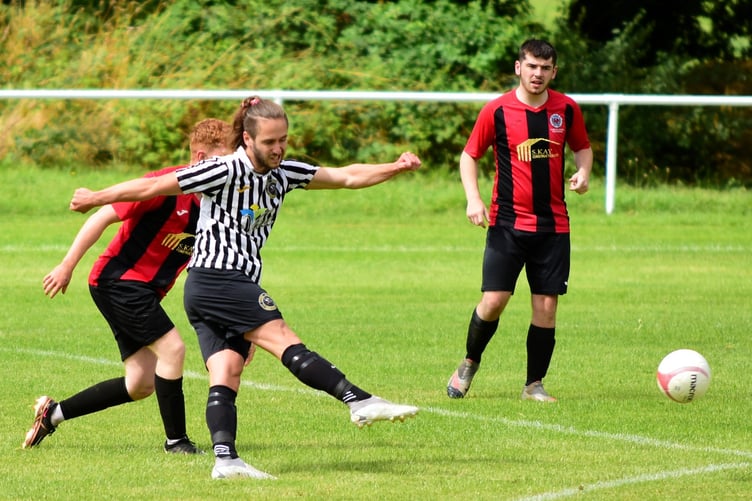 Iolo ap Dafydd scored Bow Street Reserves' second goal