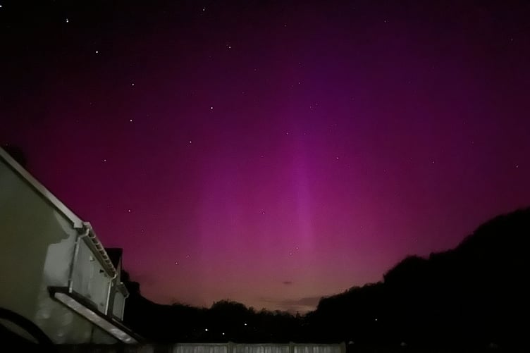The aurora borealis was spotted at midnight last night north-west in Bow Street