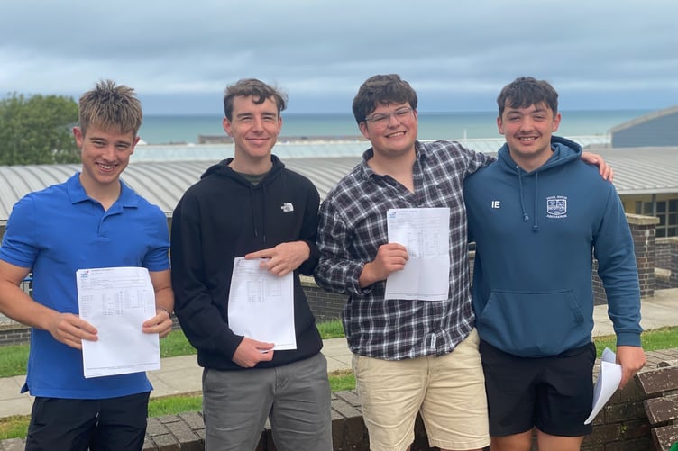 Happy faces on results day at Ysgol Gyfun Aberaeron