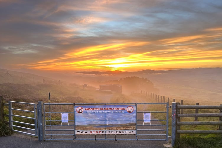 The stolen banner from the Wynford Vaughan-Thomas Memorial