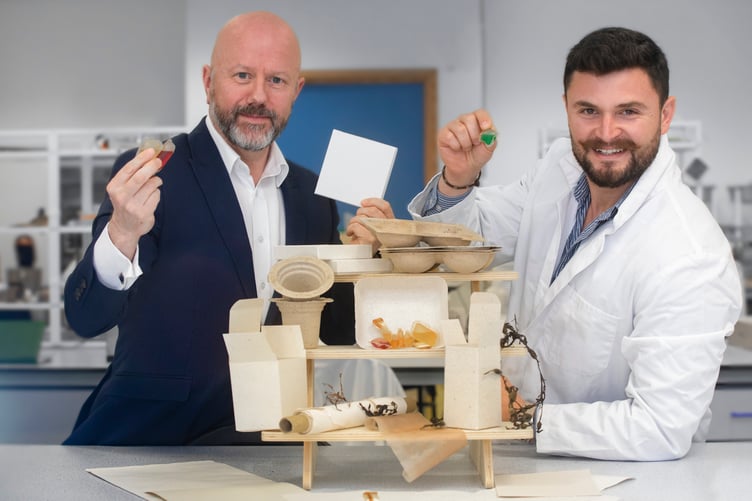 Ashley Rogers Chief executive North Wales Business council with Gianmarco Sanfratello of PlantSea.