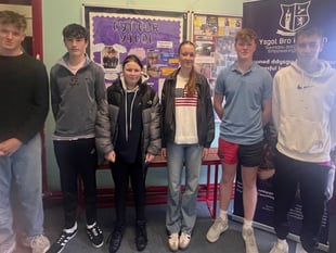 Ysgol Bro Hyddgen celebrating excellent GCSE results
