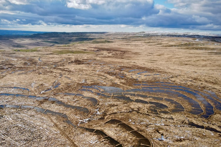 Fields churned up near the Monks Trod by quad-bikers