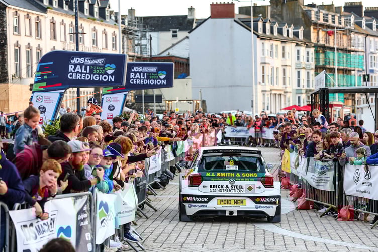 The official start of the rally is the exciting two runs through Aberystwyth town centre