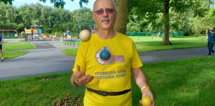 Penrhyncoch minister juggles around Aberystwyth Parkrun course